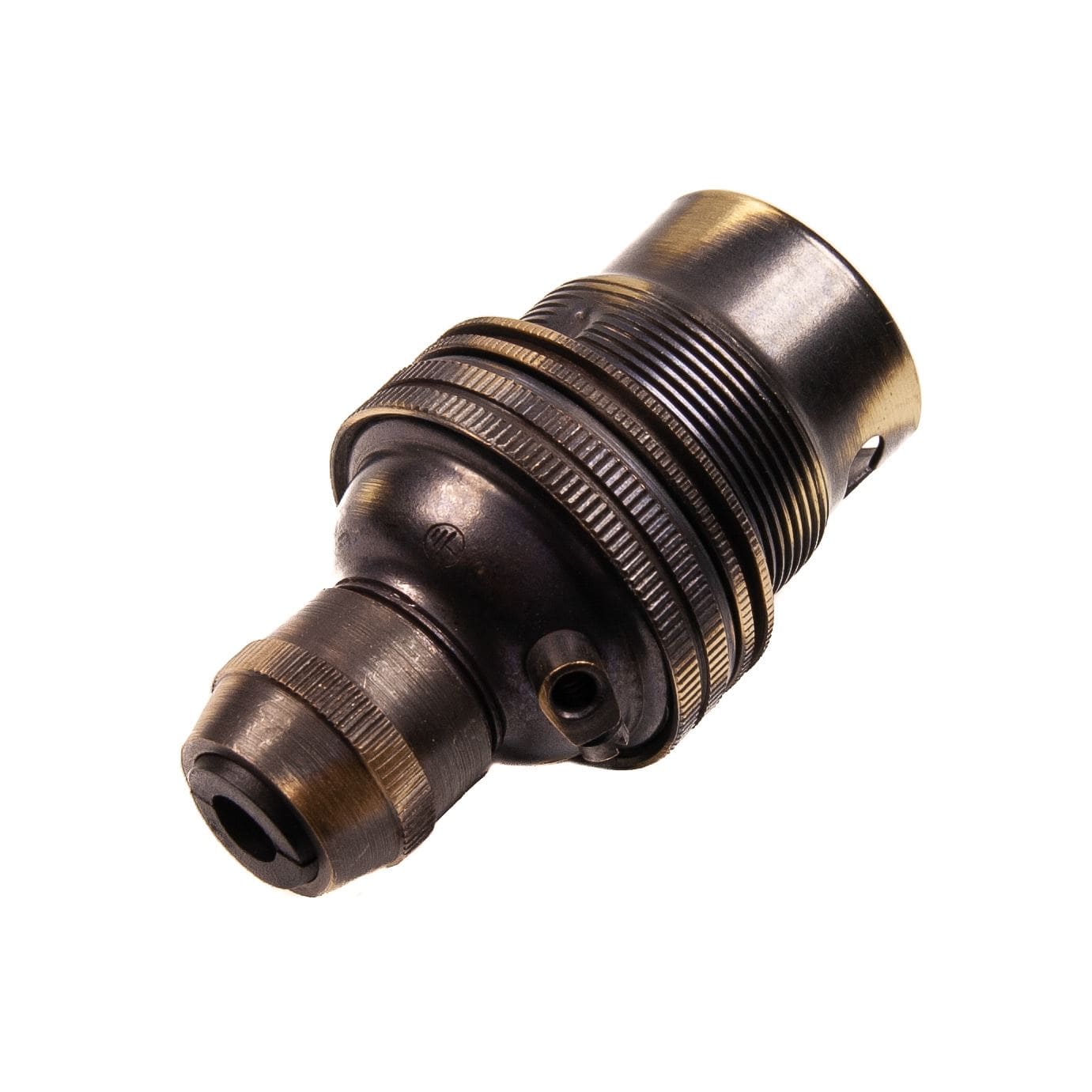 Antique Effect Lamp Holder Bayonet Cap (BC) (B22d) Cord Grip and Shade Ring Cord Grip Lampholders Thunderfix 900023