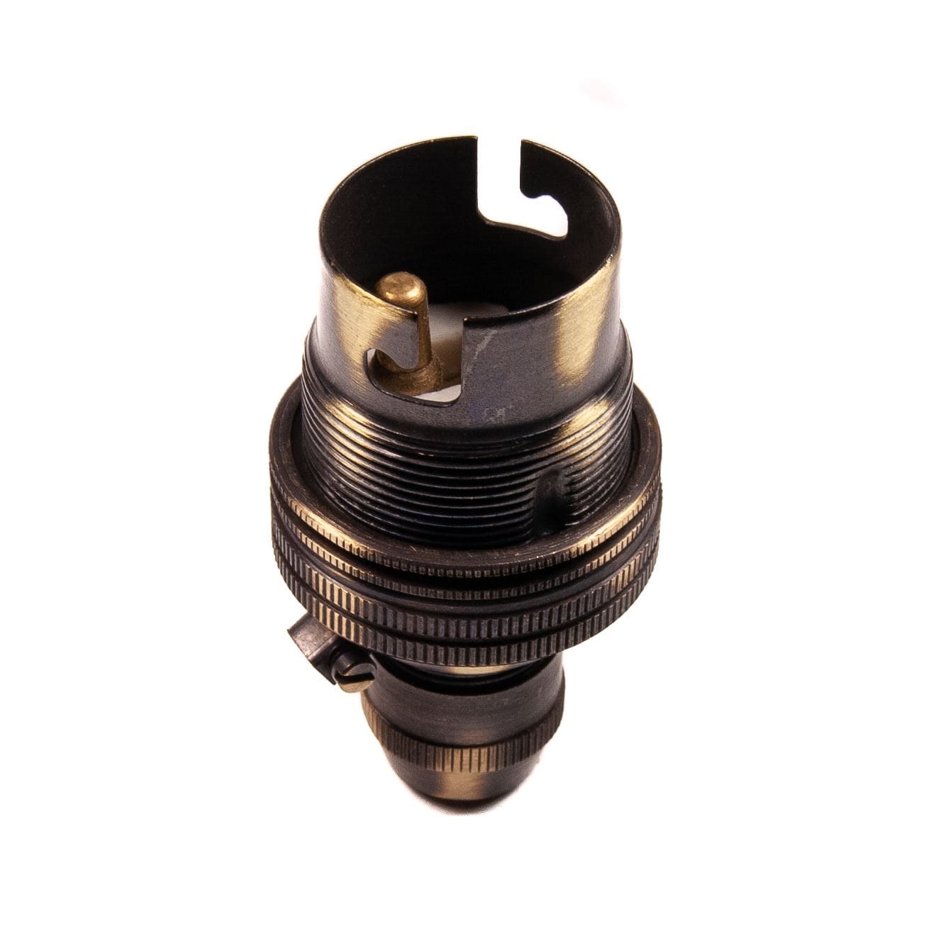 Antique Effect Lamp Holder Bayonet Cap (BC) (B22d) Cord Grip and Shade Ring Cord Grip Lampholders Thunderfix 900023
