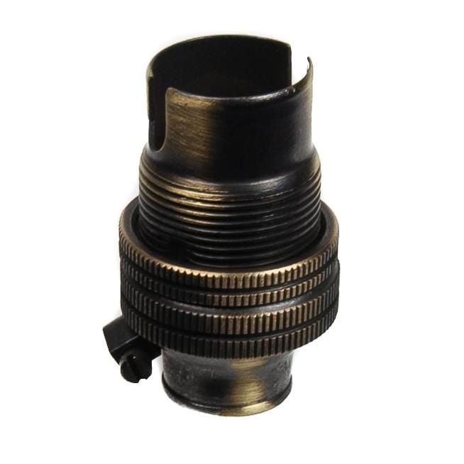 Antique Effect Lamp Holder Small Bayonet Cap SBC (B15d) Fitting Bulb Holder 1/2" Screw Thread Plain Lampholders Thunderfix 900638