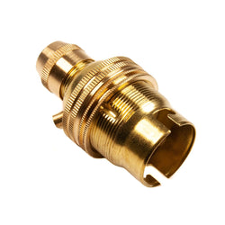 Brass Lamp Holder Bayonet Cap (BC) (B22d) Bulb Holder Cord Grip and Shade Ring Cord Grip Lampholders Thunderfix 100588