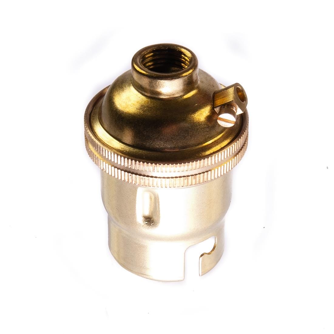 Brass Lamp Holder Bayonet Cap (BC) (B22d) Fitting No Shade Ring 10mm Screw Thread Plain Lampholders Unbranded 901540