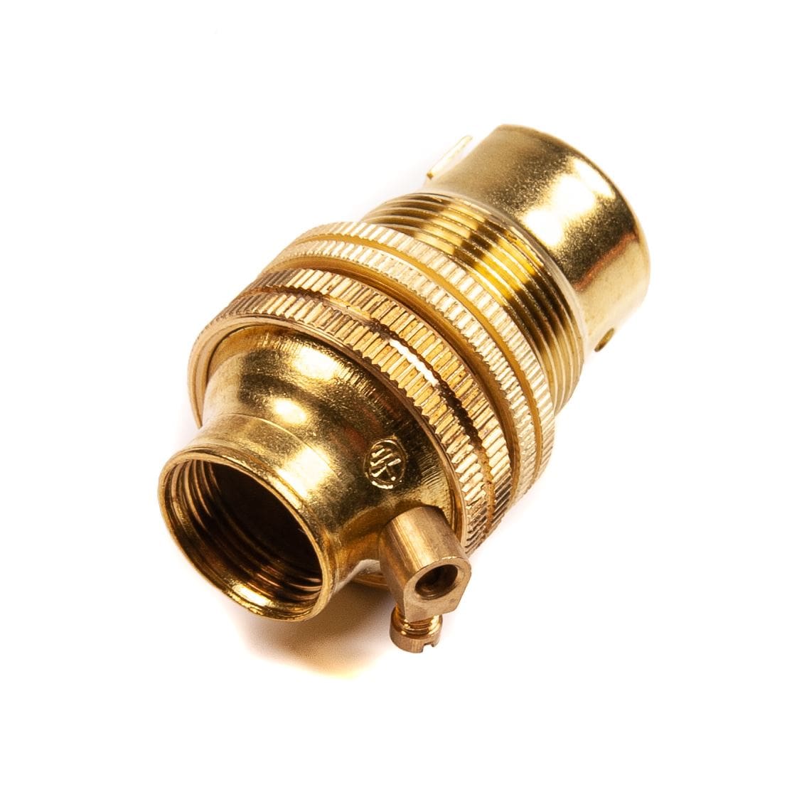 Brass Lamp Holder Small Bayonet Cap SBC (B15d) Fitting Bulb Holder 1/2" Screw Thread Plain Lampholders Thunderfix 100499