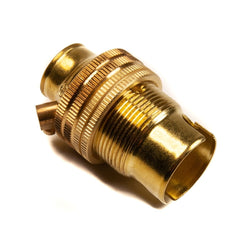 Brass Lamp Holder Small Bayonet Cap SBC (B15d) Fitting Bulb Holder 10mm Screw Thread Plain Lampholders Thunderfix 900564