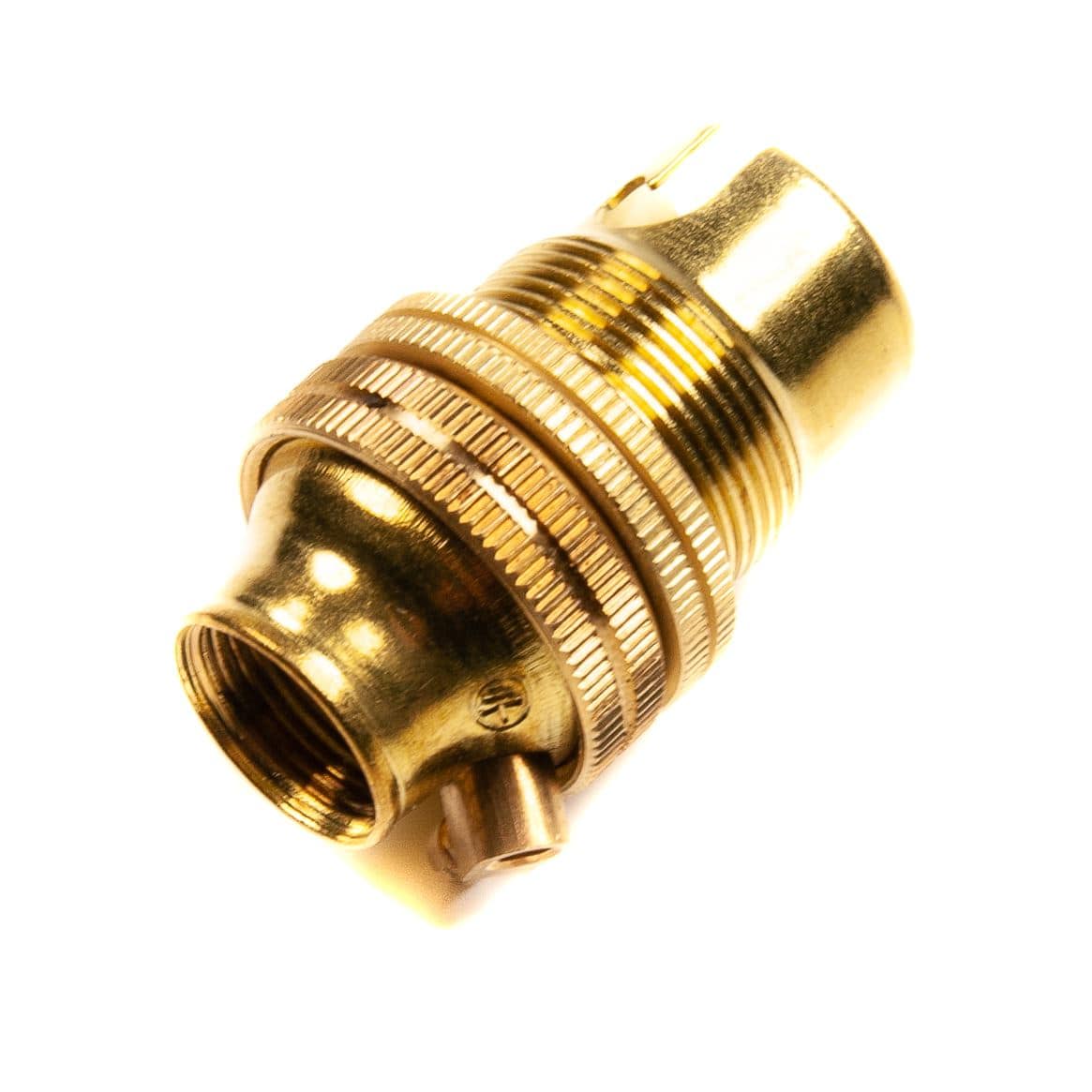 Brass Lamp Holder Small Bayonet Cap SBC (B15d) Fitting Bulb Holder 10mm Screw Thread Plain Lampholders Thunderfix 900564