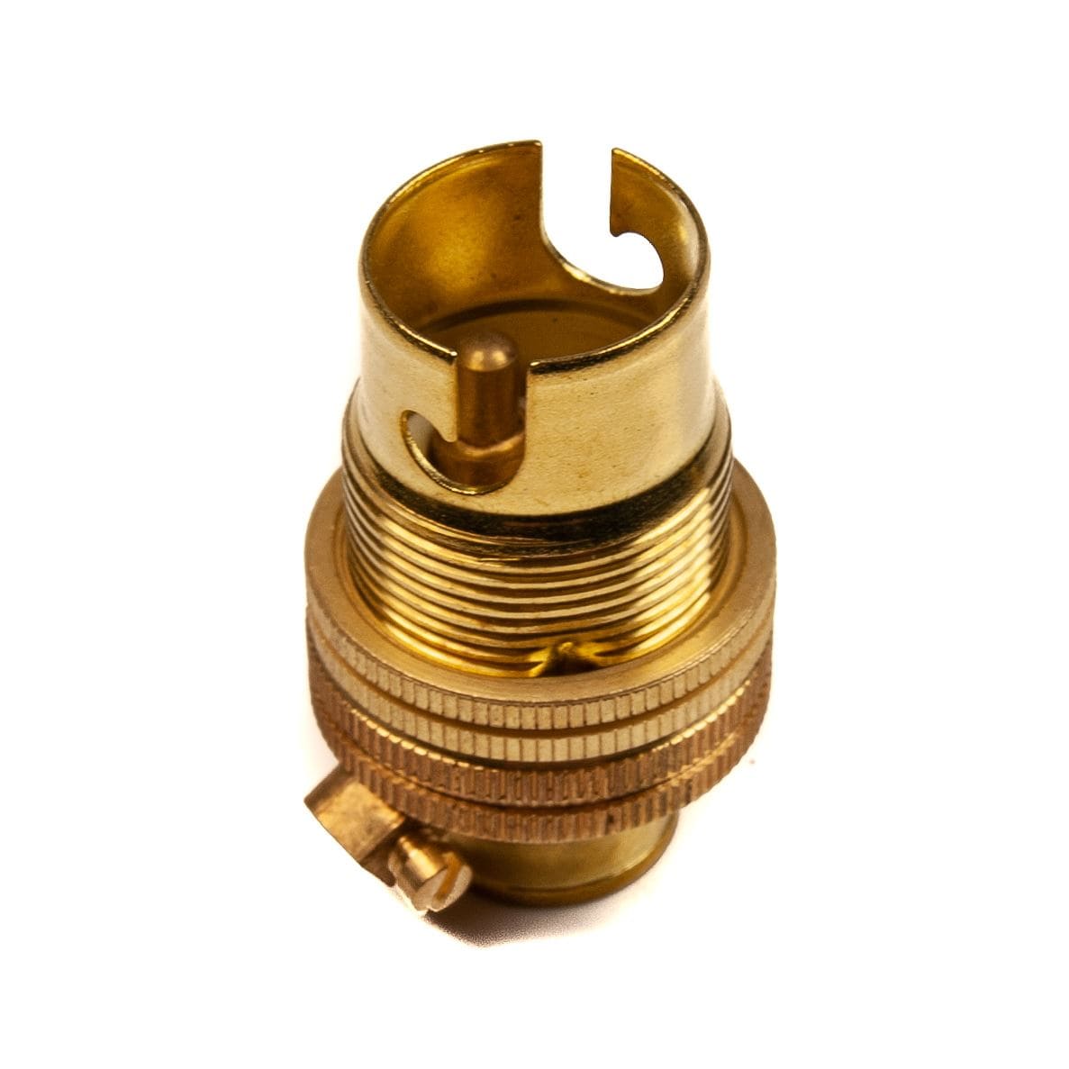 Brass Lamp Holder Small Bayonet Cap SBC (B15d) Fitting Bulb Holder 10mm Screw Thread Plain Lampholders Thunderfix 900564