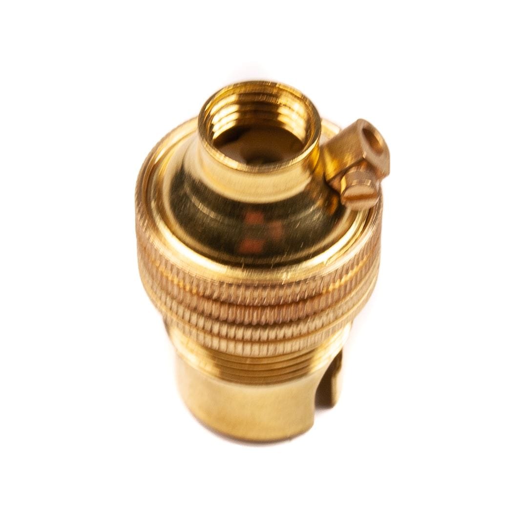Brass Lamp Holder Small Bayonet Cap SBC (B15d) Fitting Bulb Holder 10mm Screw Thread Plain Lampholders Thunderfix 900564