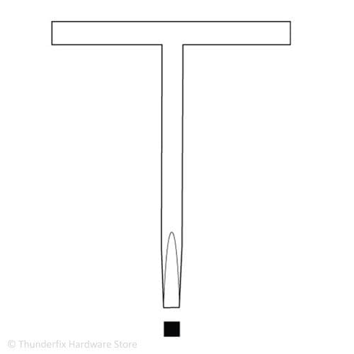 Budget Key T Bar Key Lock Tapered Square Drive Key 6.5mm Square Utility Keys Thunderfix 100652