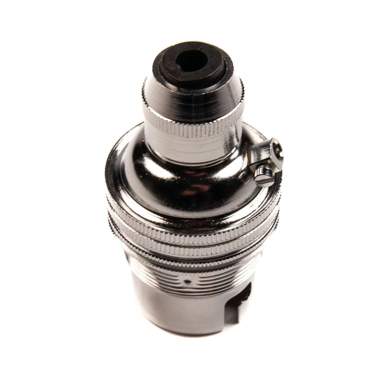 Chrome Lamp Holder Bayonet Cap (BC) (B22d) Bulb Holder Cord Grip and Shade Ring Cord Grip Lampholders Thunderfix 100678