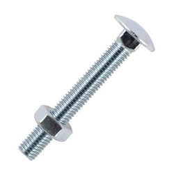 M10 x 100mm Carriage Bolt | Coach Bolt  & Hex Nut BZP | (Singles) Carriage Bolts Thunderfix 300033