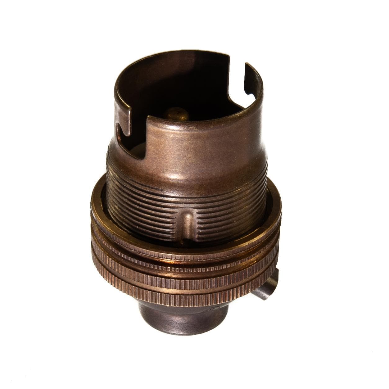 Old English Brass Lamp Holder Bayonet Cap (BC) (B22d) Fitting Bulb Holder 1/2" Screw Thread Plain Lampholders Thunderfix 901582