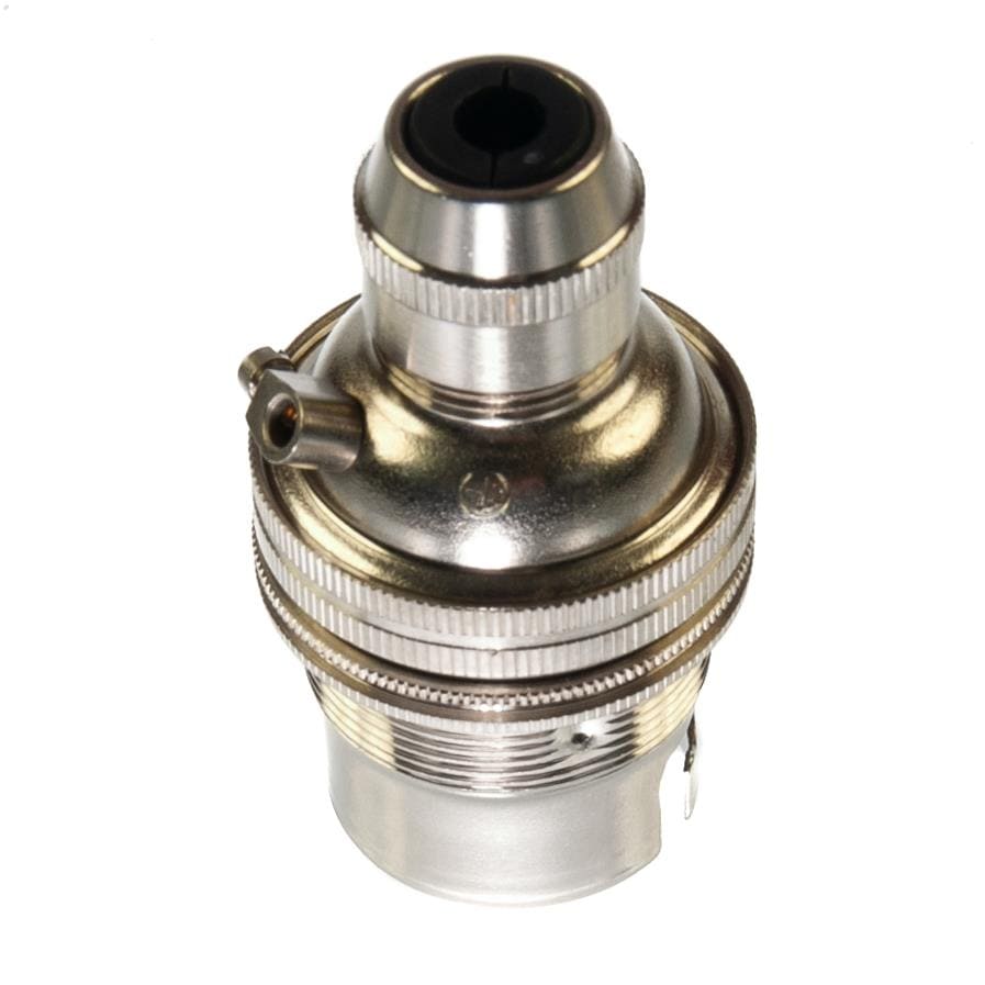 Satin Nickel Lamp Holder Bayonet Cap (BC) (B22d) Cord Grip and Shade Ring Cord Grip Lampholders Thunderfix 900024