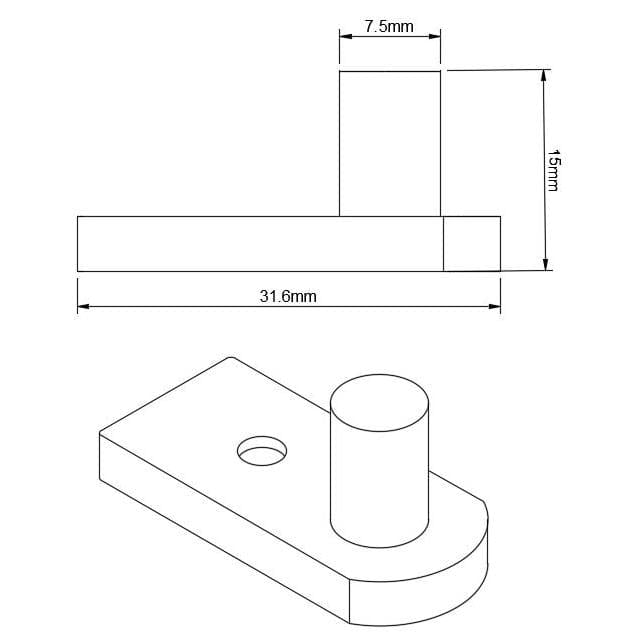 Shower Door Hinge Replacement Single Pin Pivot Design Grey Plastic (Pack of 2) Service Item Thunderfix 903249