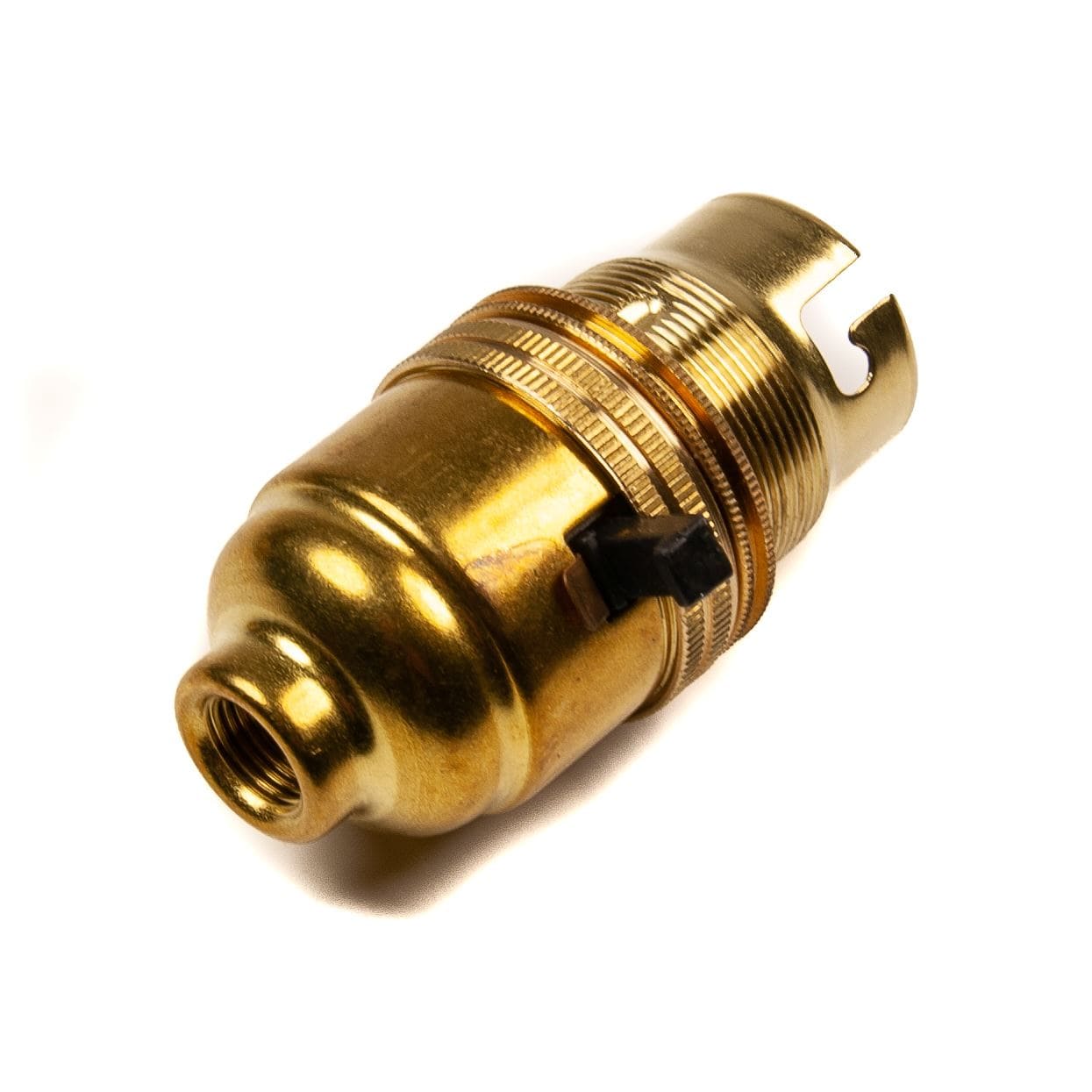 Switched Lamp Holder Brass Bayonet Cap (BC) (B22d) 10mm Screw Thread Switched Lampholders Thunderfix 100585