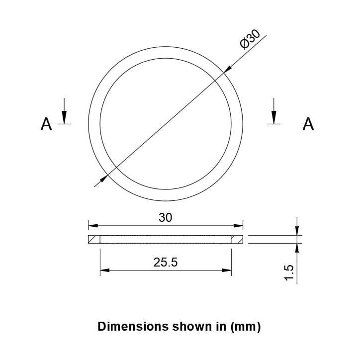 Top of Tap Body Washer Fibre No.2 30.00mm Diameter (Pack of 5) Service Item Thunderfix 901964