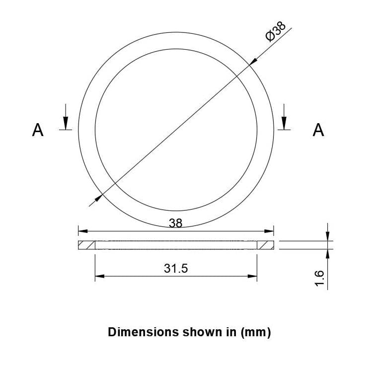 Top of Tap Body Washer Fibre No.4 38.00mm Diameter (Pack of 5) Service Item Thunderfix 901963