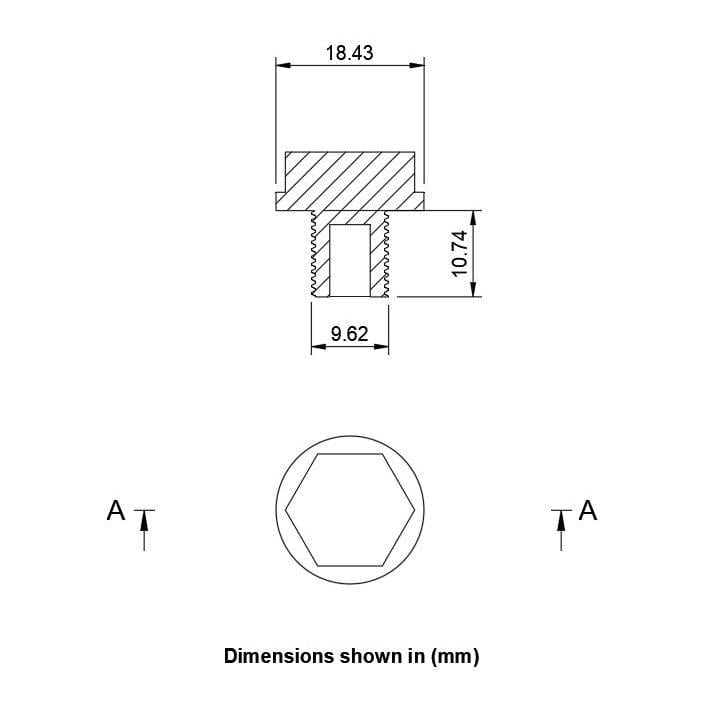 Flanged Blanking Plug 1/8" BSP Blanking Cap Brass 9.62mm Male Thread Service Item Thunderfix 902057