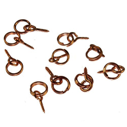 Picture Hanging Coppered Screw Ring 14mm x 1.4mm - 10mm Diameter Ring (Pack of 10) Service Item Thunderfix 902030
