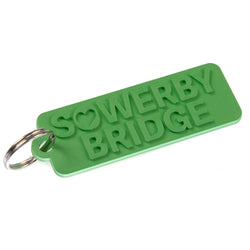 Sowerby Bridge Raised Text Key Ring Green | Wayward Media Service Item Wayward Media 902065