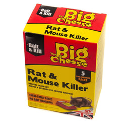 The Big Cheese Rat & Mouse Killer Bait Packs 5 x 40g Sachet - Thunderfix Hardware