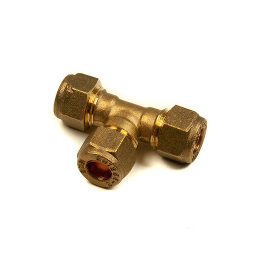 10mm Compression Equal Tee Brass