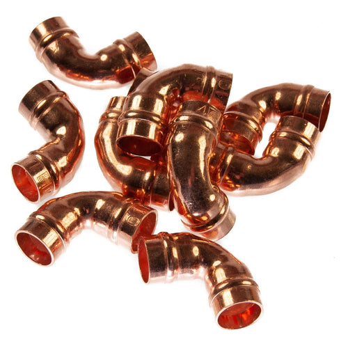 10mm Solder Ring Elbow Yorkshire 90 Degrees Copper (Pack of 10)