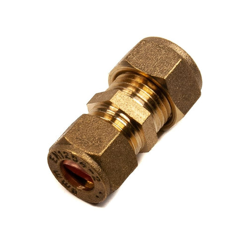 10mm x 8mm Compression Reducer Coupling Brass