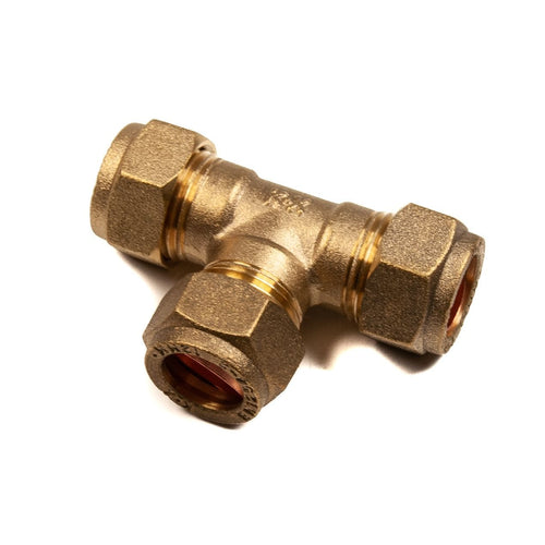12mm Compression Equal Tee Brass