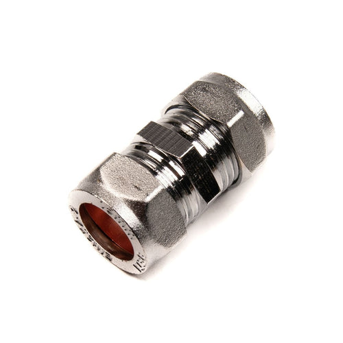 12mm Compression Straight Coupling Chrome