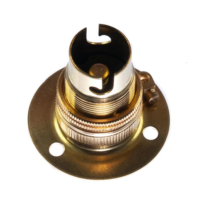 12v 5amp Batten Lamp Holder Brass With Earth Small Bayonet Cap (SBC) (B15d) Batten Lampholders Thunderfix 900860