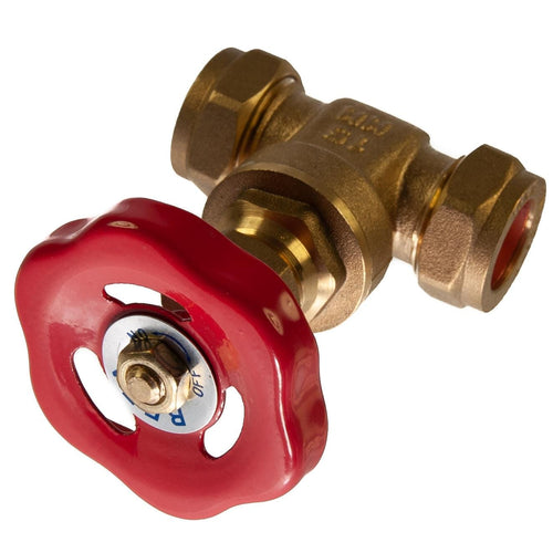 15mm Brass Gate Valve Compression CxC Stop Tap