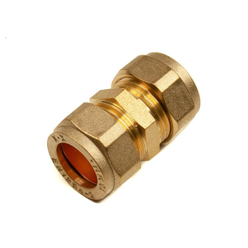 15mm Compression Straight Coupling Brass