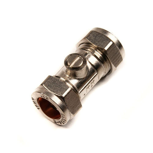 15mm Isolating Valve Compression Chrome