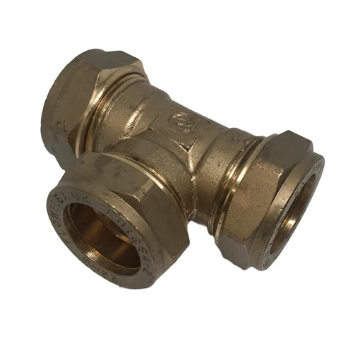 22mm Compression Equal Tee Brass