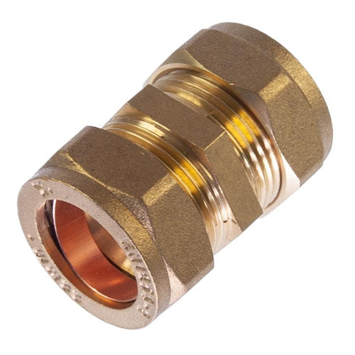 22mm Compression Straight Coupling Brass