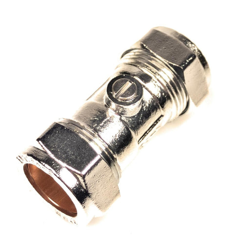 22mm Isolating Valve Compression Chrome