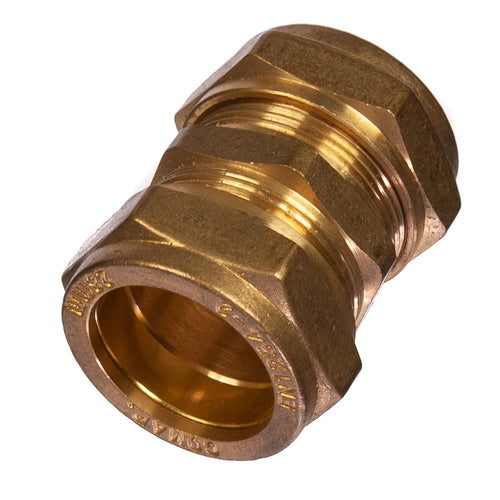 28mm Compression Straight Coupling Brass