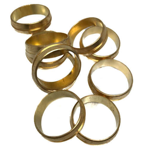 3/4" Imperial Compression Olives Brass For 3/4" Copper Plumbing Pipe (Pack of 10)