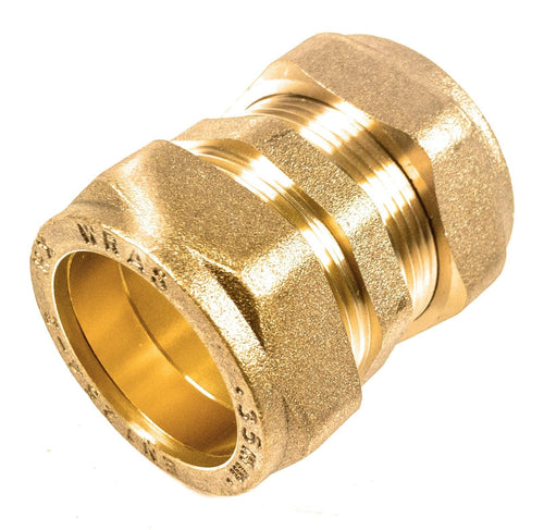 35mm Compression Straight Coupling Brass