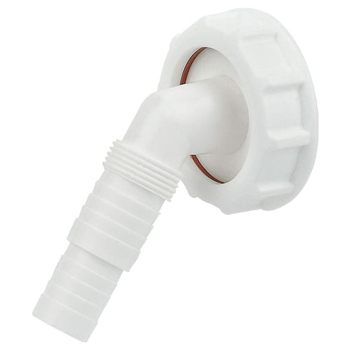 40mm - 1.1/2" White Plastic Overflow and Drain Hose Connector Washing Machine THC41
