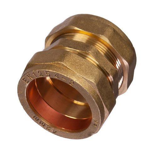 42mm Compression Straight Coupling Brass