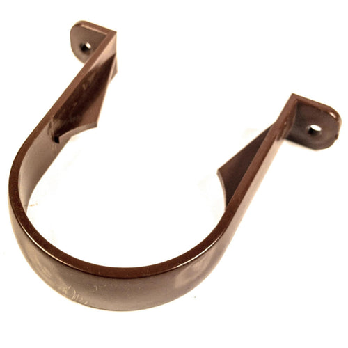 68mm Drain Pipe Down Pipe Rainwater Clip Round Brown RC1 | Floplast