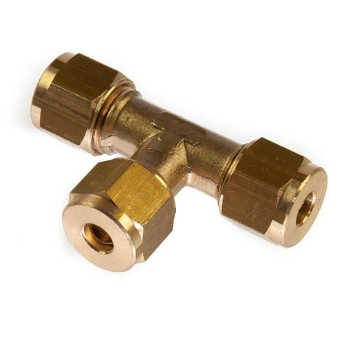 6mm Compression Equal Tee Brass