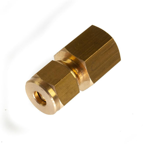 6mm x 1/4" BSP Female Compression Coupling Brass CxFI