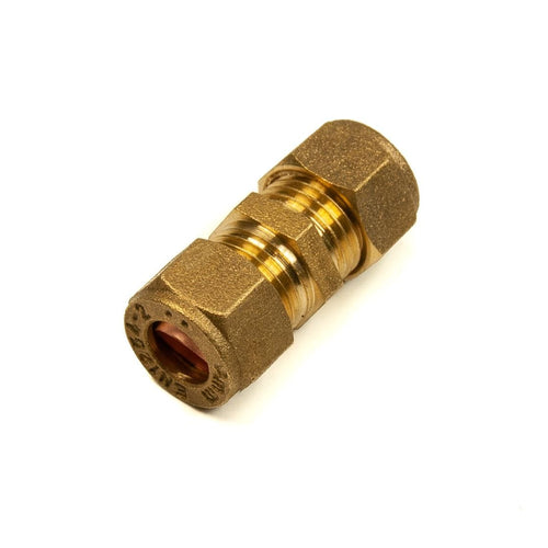 8mm Compression Straight Coupling Brass