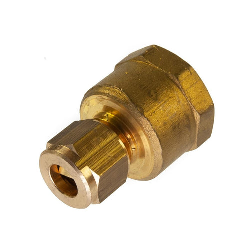8mm x 1/2" BSP Female Compression Coupling Brass CxFI