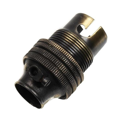 Antique Effect Lamp Holder Small Bayonet Cap SBC (B15d) Fitting Bulb Holder 1/2" Screw Thread
