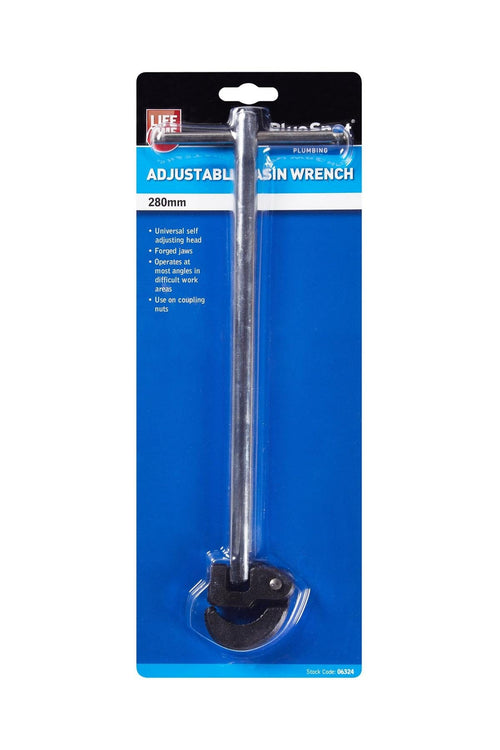 Basin Wrench Adjustable Confined Space 280mm Pivoting Head