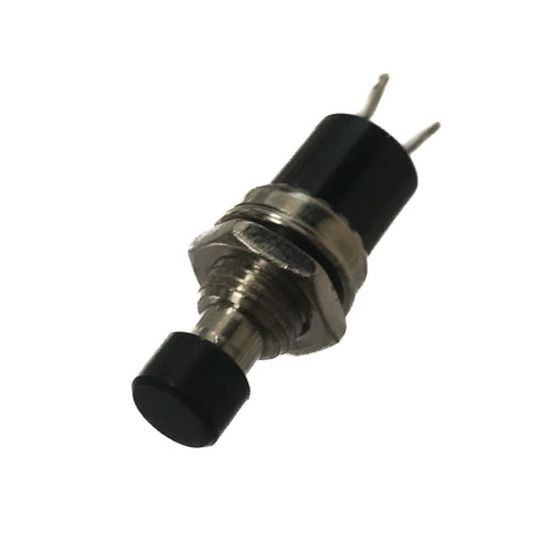 Black Off-On Miniature Push to Make Switch - SPST 1A 250VAC