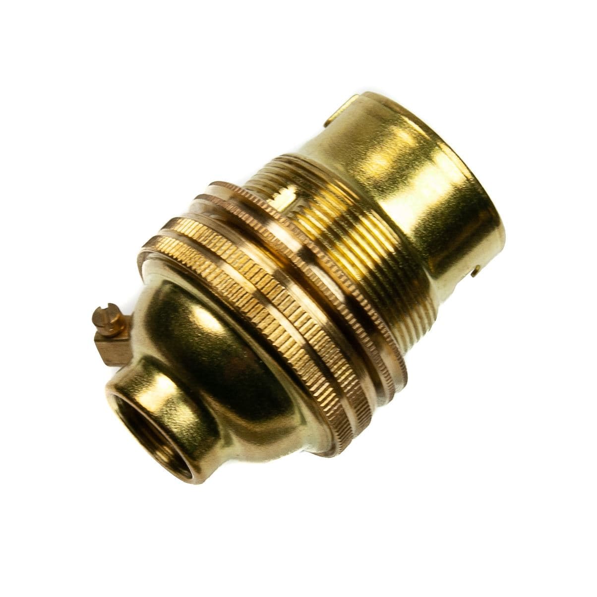 Brass Lamp Holder Bayonet Cap (BC) (B22d) Fitting Bulb Holder 1/2" Screw Thread Plain Lampholders Thunderfix 100256