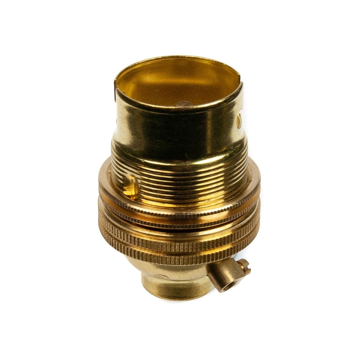 Brass Lamp Holder Bayonet Cap (BC) (B22d) Fitting Bulb Holder 1/2" Screw Thread Plain Lampholders Thunderfix 100256